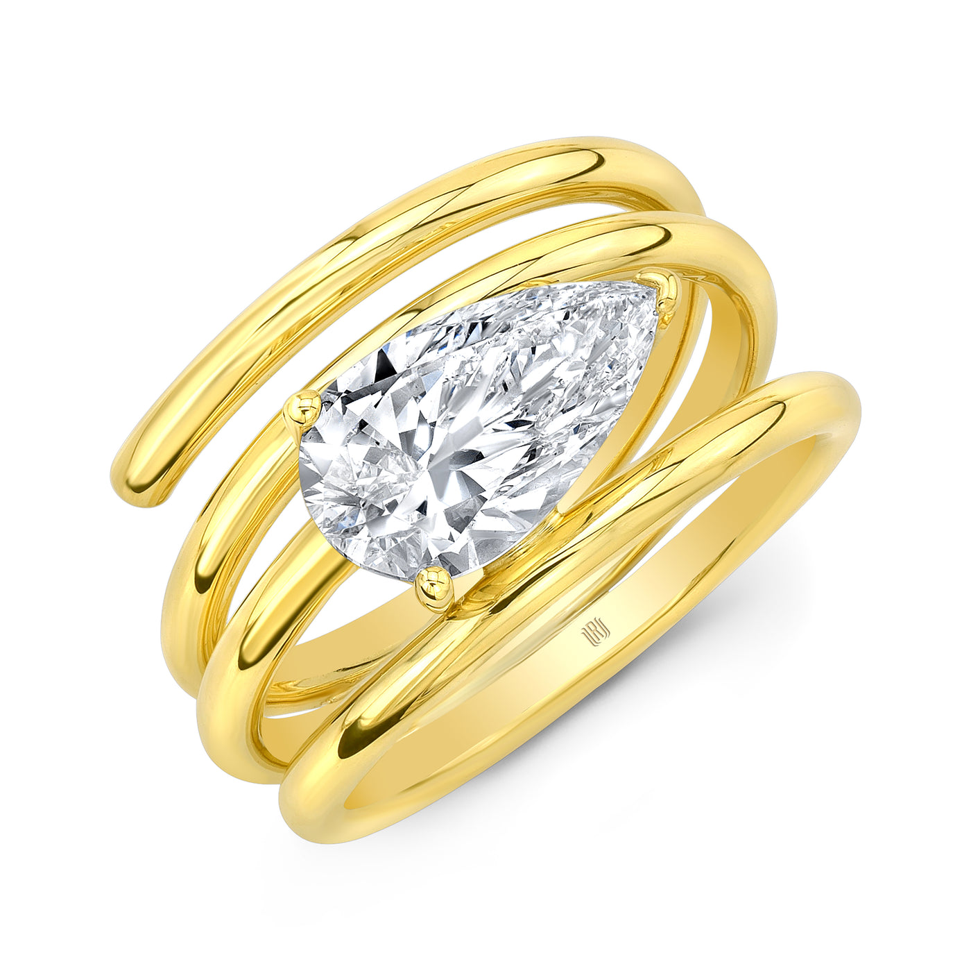 Pear Shaped Spiral Ring