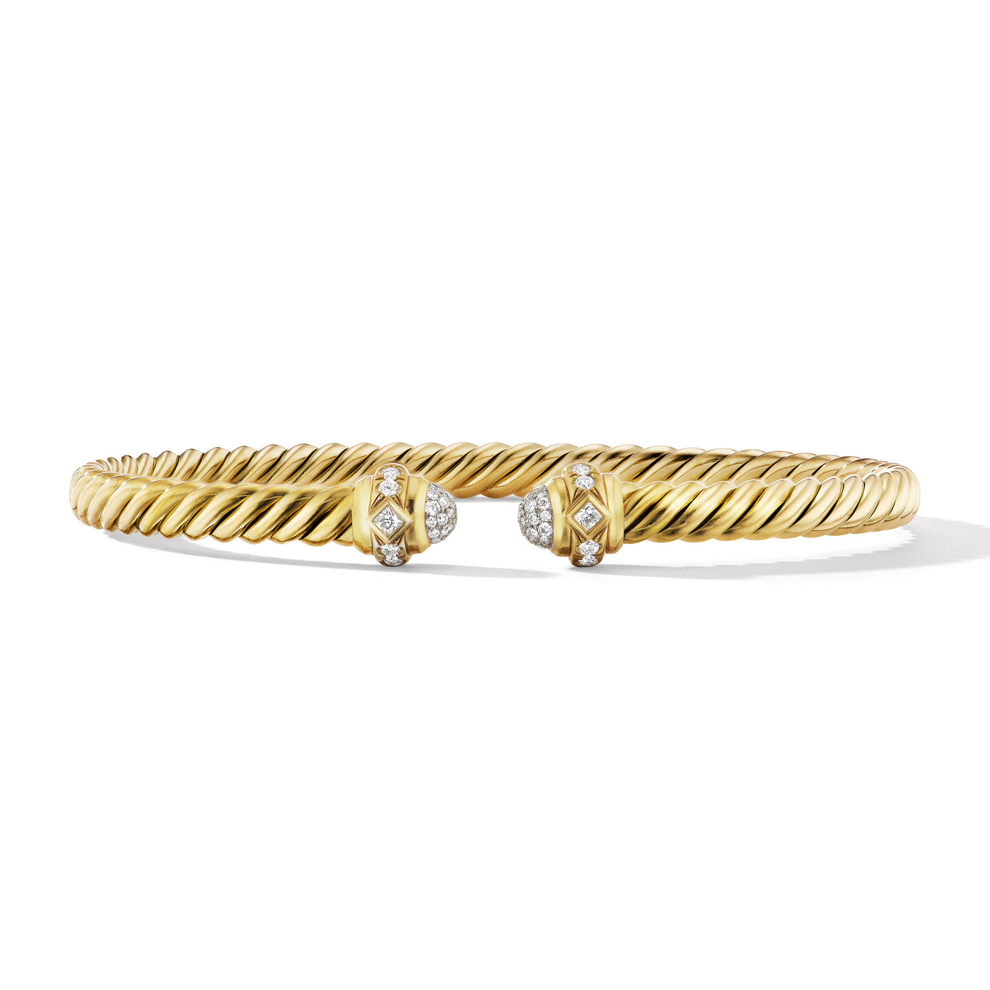 Renaissance® Oval Cablespira Bracelet in 18K Yellow Gold with Diamonds\, 4.5mm