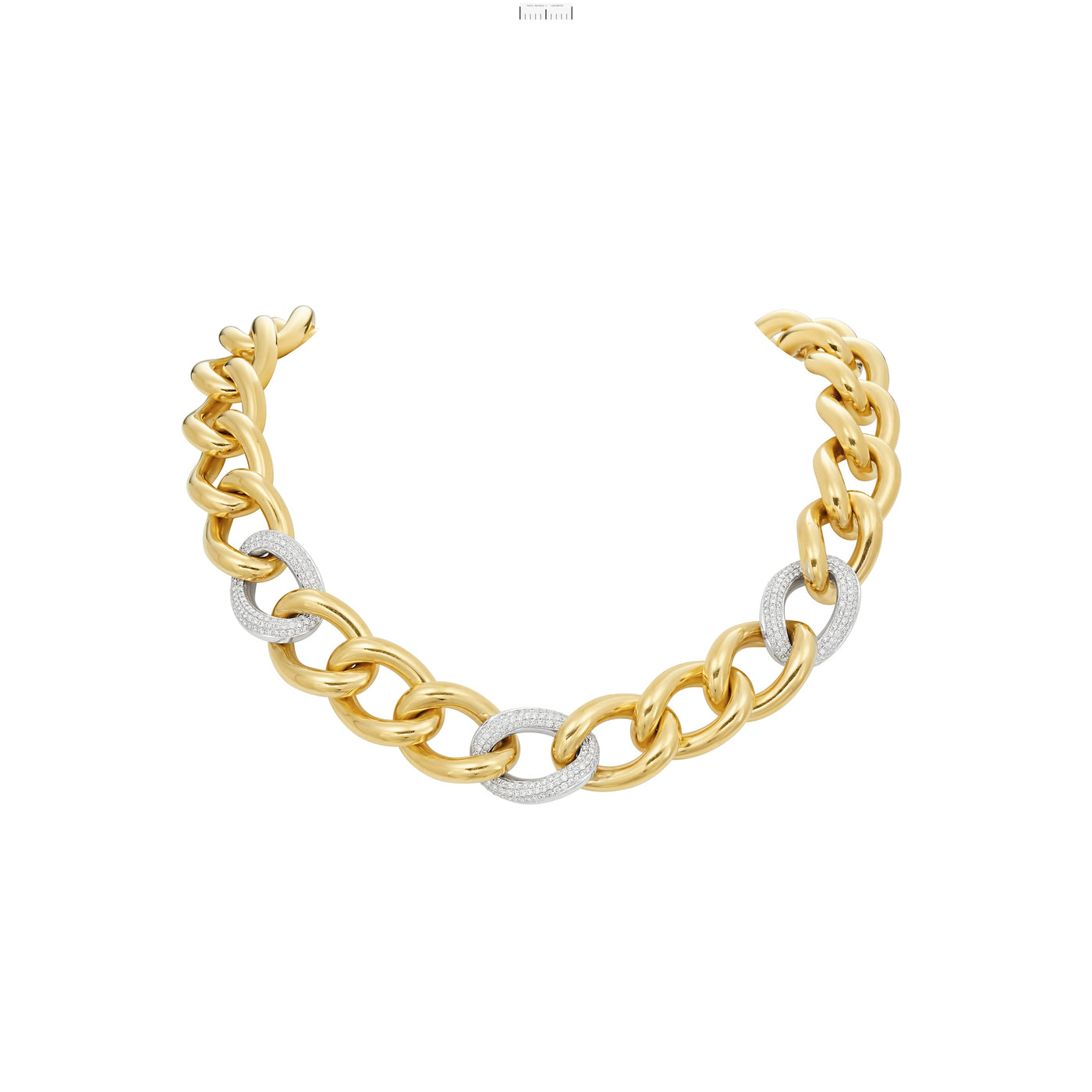 Diamond and Gold Large Link Necklace