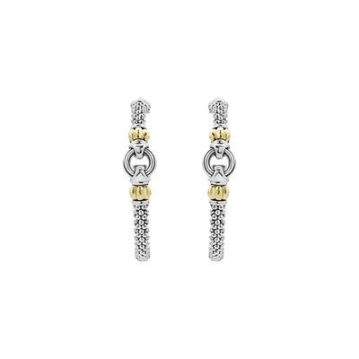 Signature Caviar Two-Tone Caviar Hoop Earrings