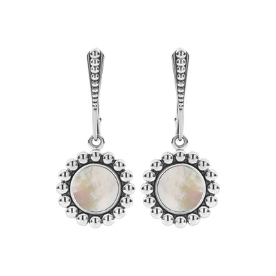 White Mother of Pearl|caviar earrings,drop earrings,lagos earrings,gemstone earrings