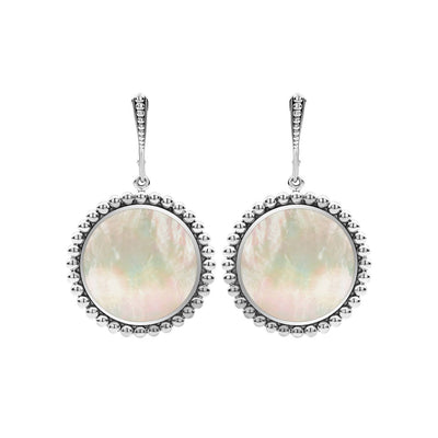 White Mother of Pearl|caviar earrings,drop earrings,lagos earrings,gemstone earrings