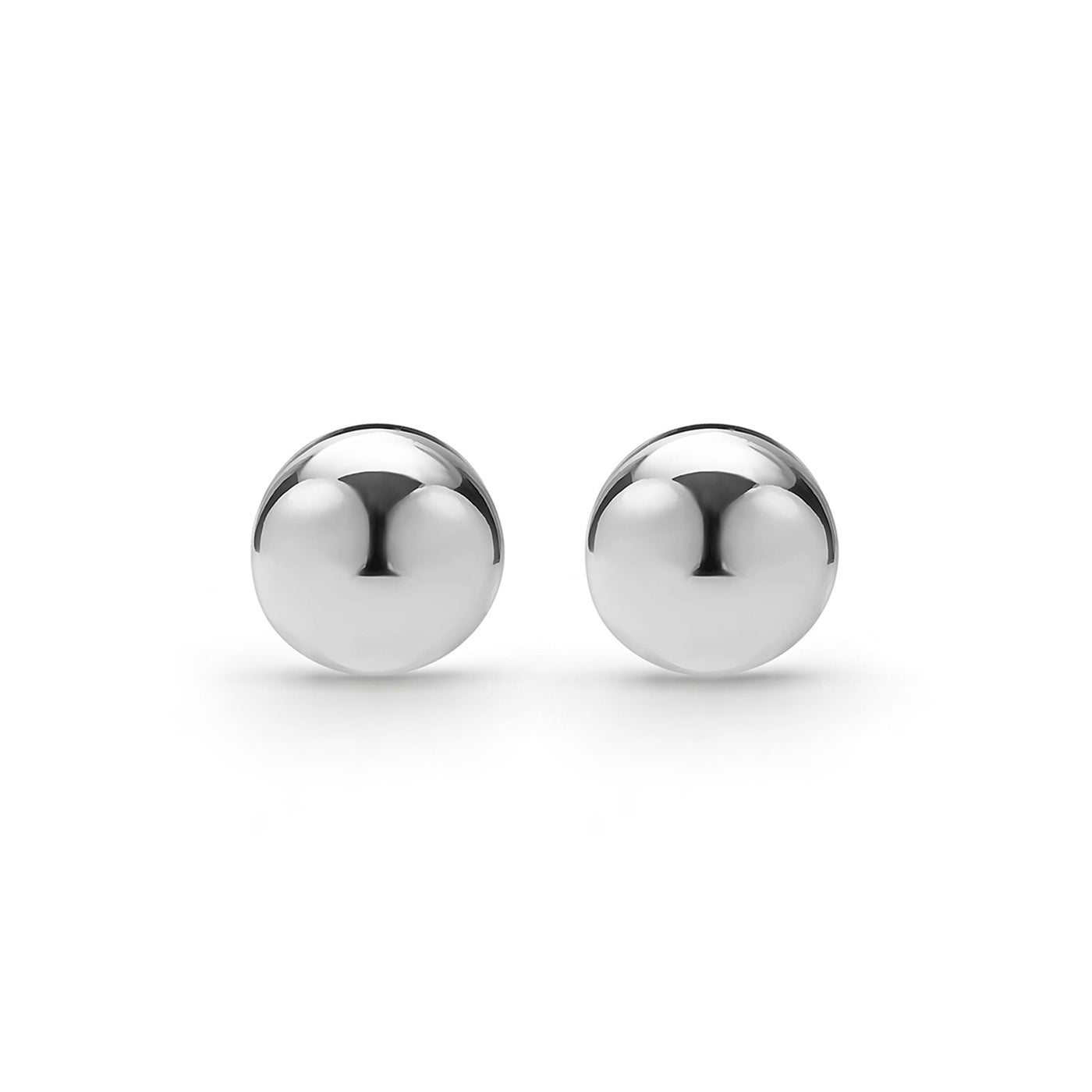 front of sterling silver Round huggie earrings