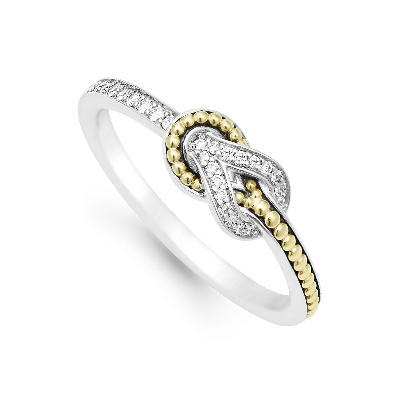 Petite Two-Tone Knot Diamond Ring | LAGOS Jewelry