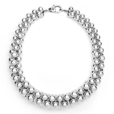 whole 22mm sterling silver beaded statement necklace with clasp 