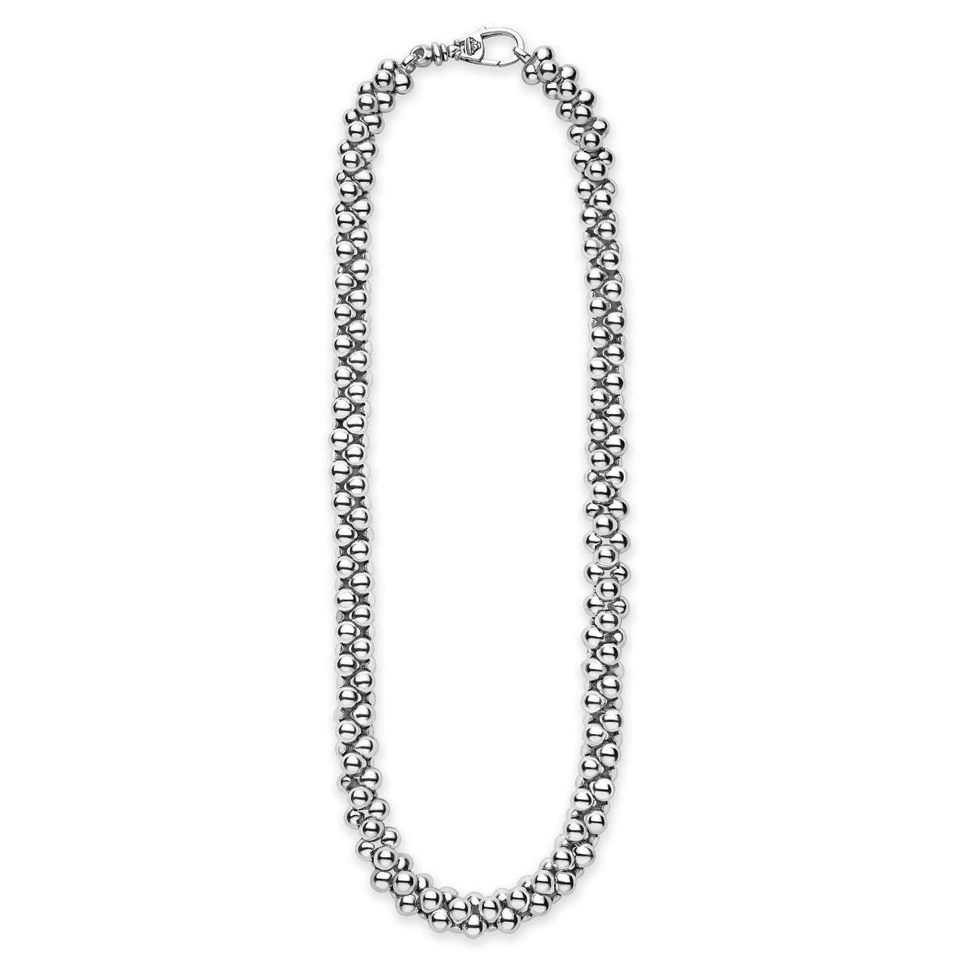 whole statement sterling silver beaded necklace with clasp