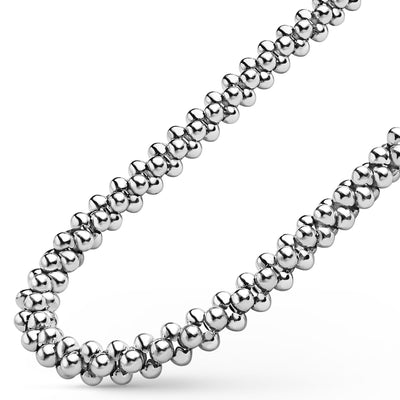 side of statement sterling silver beaded necklace