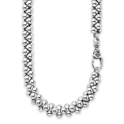 clasp of statement sterling silver beaded necklace