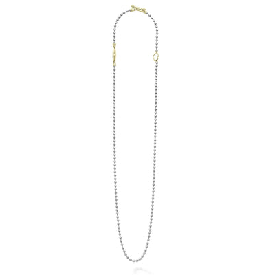 Signature Caviar Two-Tone Beaded Toggle Necklace