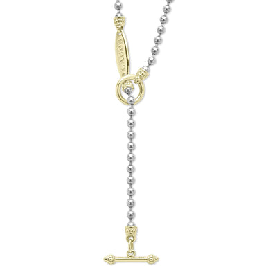 Signature Caviar Two-Tone Beaded Toggle Necklace