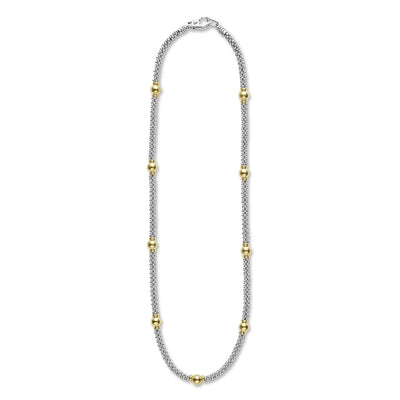 Signature Caviar 18K Gold Station Necklace
