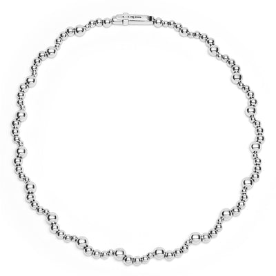 whole sterling silver necklace with scalloped beading with clasp