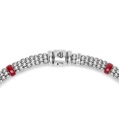 Signature Caviar Red Enamel Caviar Rope Necklace