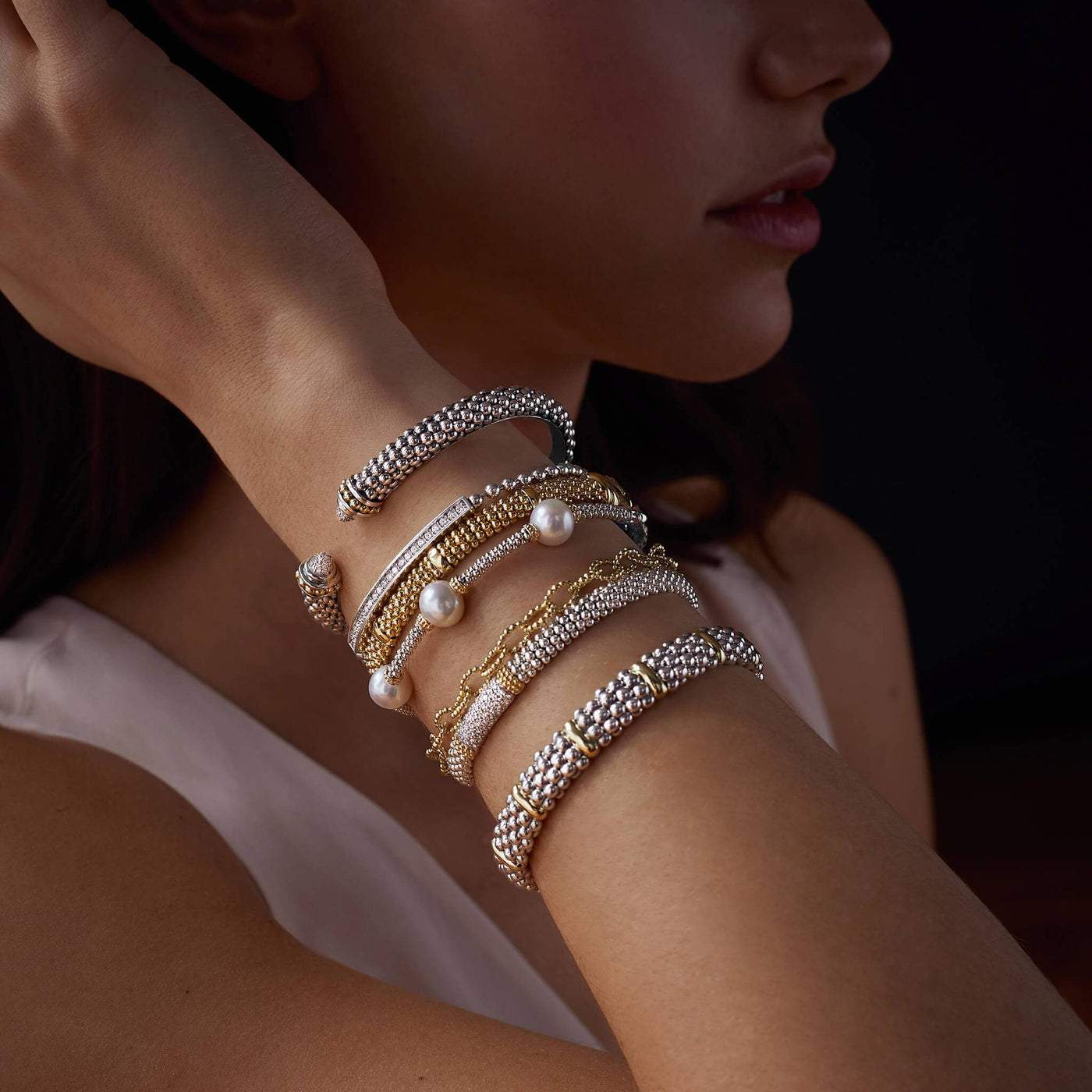 Diamond Cuff Bracelet Caviar Lux LAGOS Jewelry - Main Image