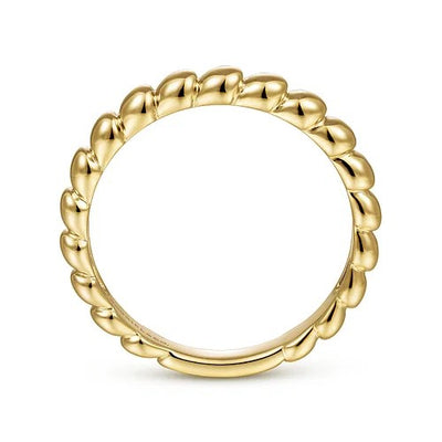 14K Yellow Gold Bujukan Bead Stackable Ring