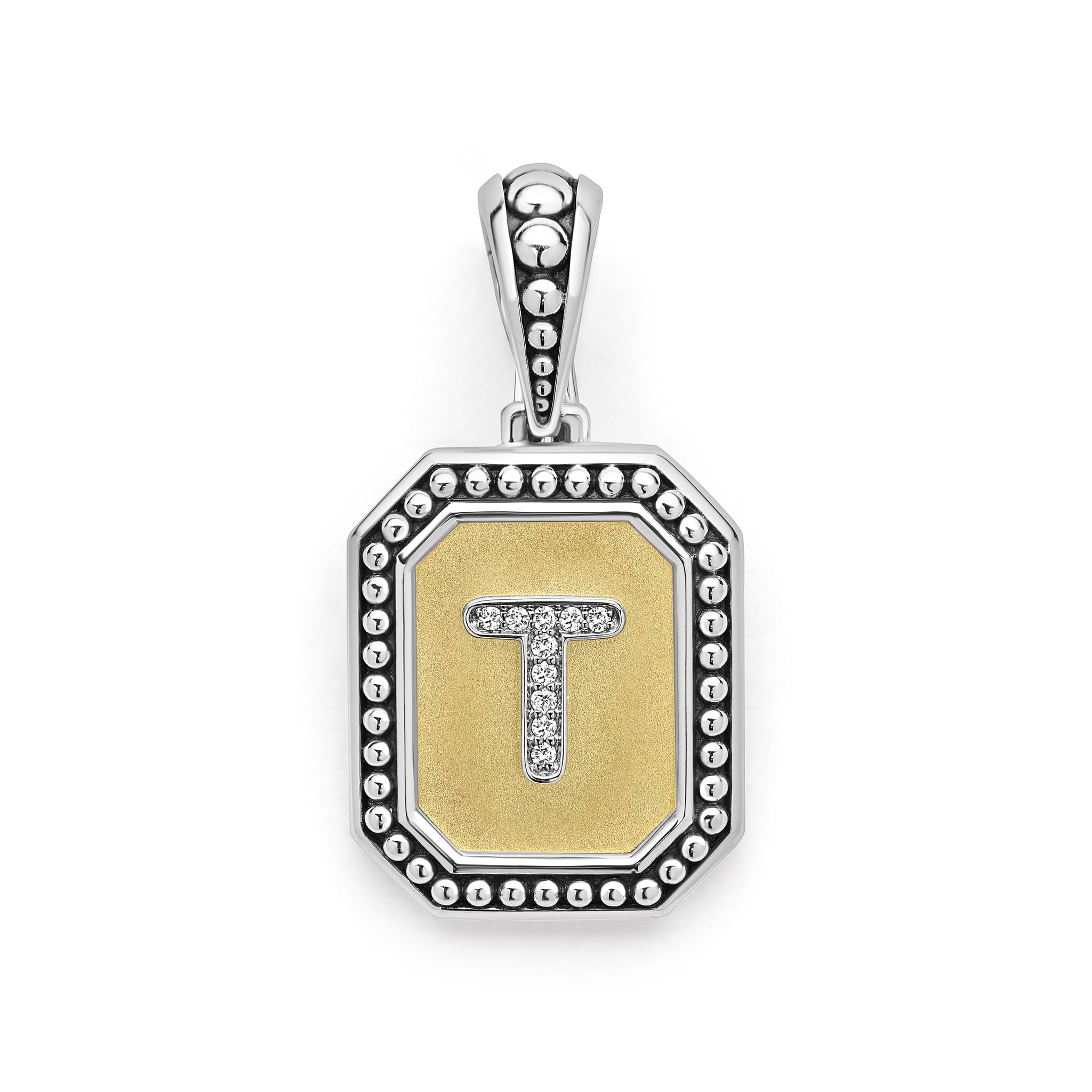 Octagon Diamond T Initial Charm | LAGOS Jewelry