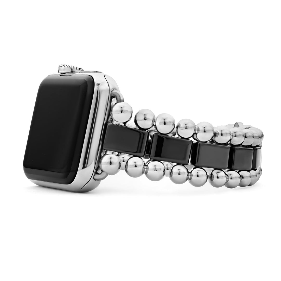 Black Ceramic Watch Bracelet, 38-44mm Smart Caviar LAGOS Jewelry