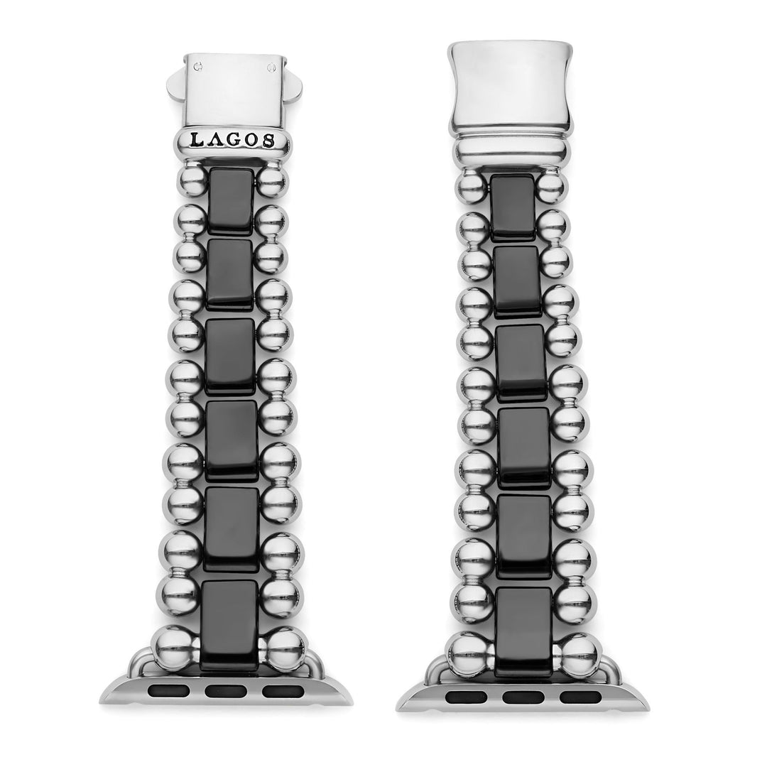Black Ceramic Watch Bracelet, 38-44mm | Smart Caviar | LAGOS