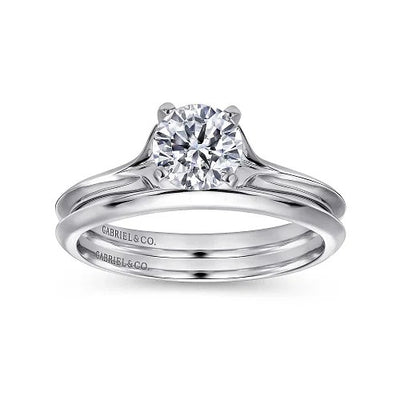 Ellis - 14K White Gold Round Diamond Engagement Ring (Setting Only)