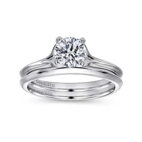 Ellis - 14K White Gold Round Diamond Engagement Ring (Setting Only)