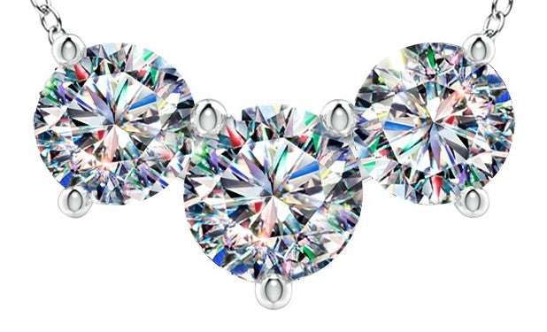14KWG 0.50CTW FOF DIA 3STONE NECKLACE
