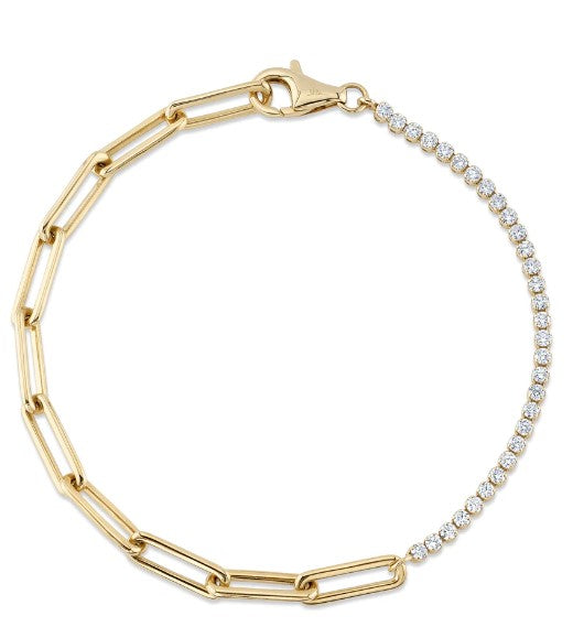 0.66CT DIAMOND PAPER CLIP LINK BRACELET