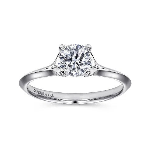 Ellis - 14K White Gold Round Diamond Engagement Ring (Setting Only)