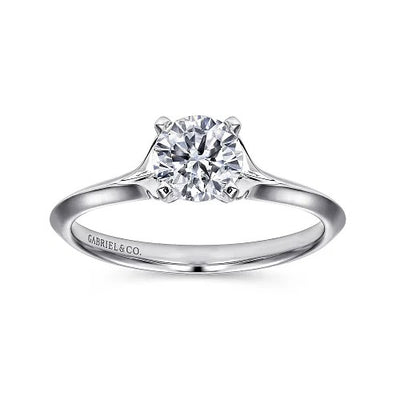 Ellis - 14K White Gold Round Diamond Engagement Ring (Setting Only)