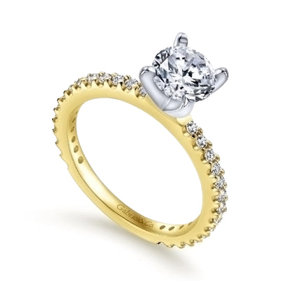 14kt Yellow Gold 0.38cttw Diamond shank Semi Mount (setting only)