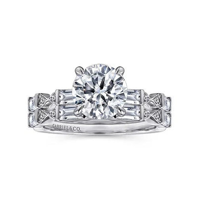 14K White Gold Diamond Wedding Band