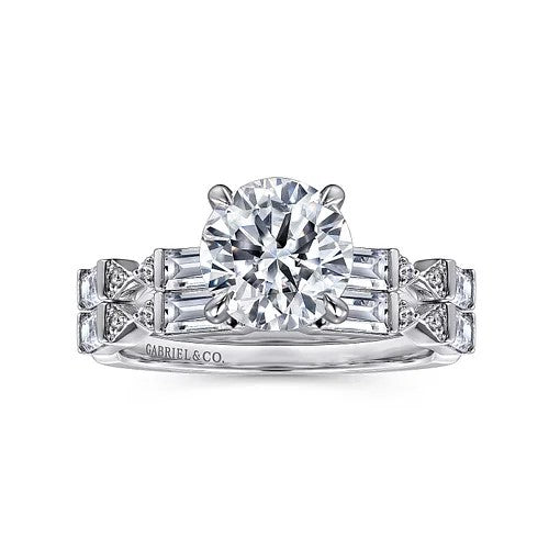14K White Gold Diamond Wedding Band