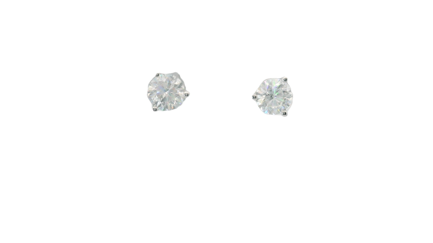 14KWG 1.50CTW FOF RD DIA 3 PRONG MARTINI STUD EARRINGS H I1-I2