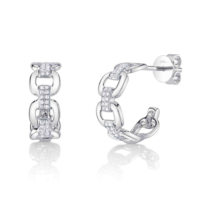0.13CT DIAMOND LINK HUGGIE EARRING