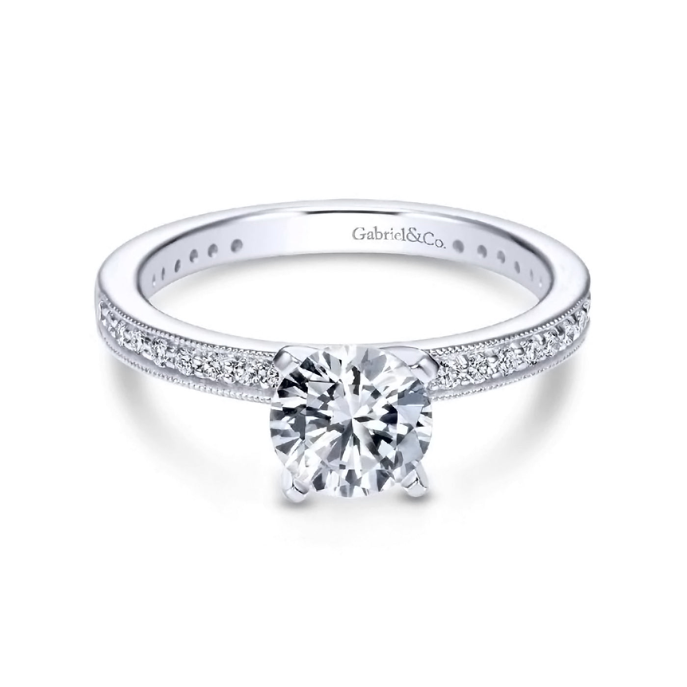 White Gold Diamond Semi Mount Engagement Ring
