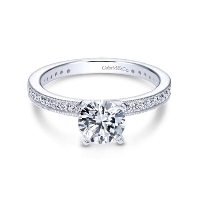 White Gold Diamond Semi Mount Engagement Ring