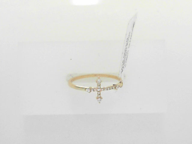 0.09CT DIAMOND CROSS RING