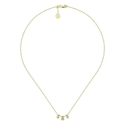 14K Yellow Gold Bezel Set Diamond Trio Choker Necklace