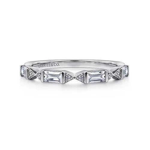 14K White Gold Diamond Wedding Band