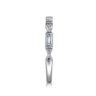 14K White Gold Diamond Wedding Band