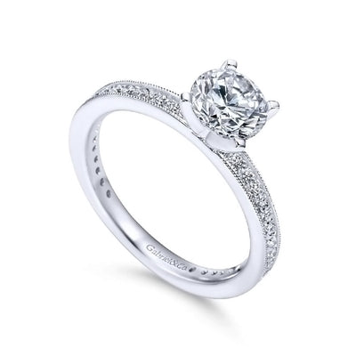 White Gold Diamond Semi Mount Engagement Ring