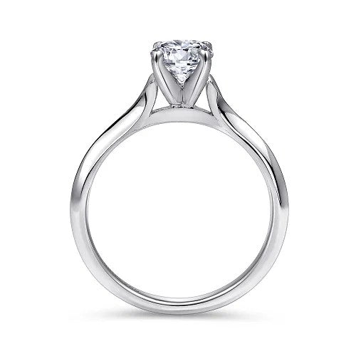 Ellis - 14K White Gold Round Diamond Engagement Ring (Setting Only)