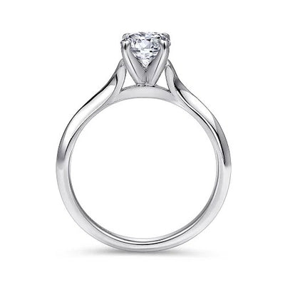 Ellis - 14K White Gold Round Diamond Engagement Ring (Setting Only)