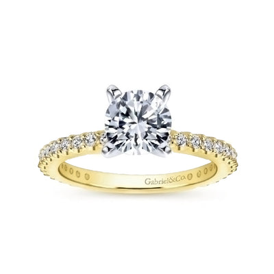 14kt Yellow Gold 0.38cttw Diamond shank Semi Mount (setting only)