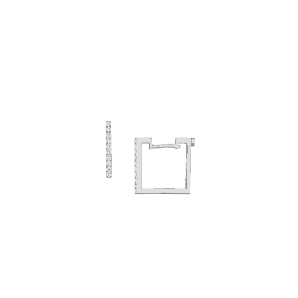 18K GOLD CLASSIC DIAMOND SQUARE EARRINGS