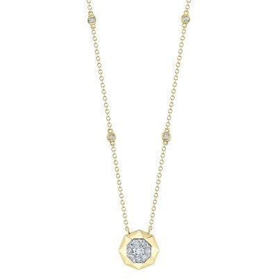 0.34CT DIAMOND OCTAGON NECKLACE
