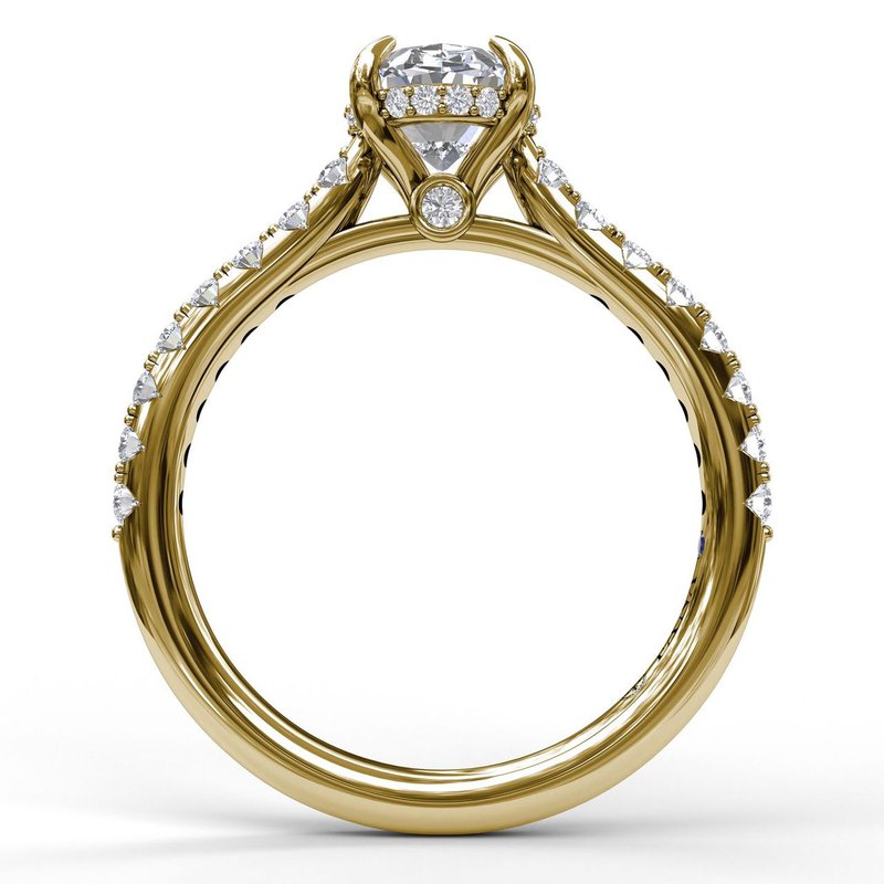 Classic Oval Cut Solitaire With Hidden Halo