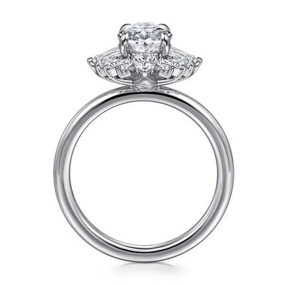 Emarie - 14K White Gold Oval Halo Diamond Engagement Ring (Setting Only)