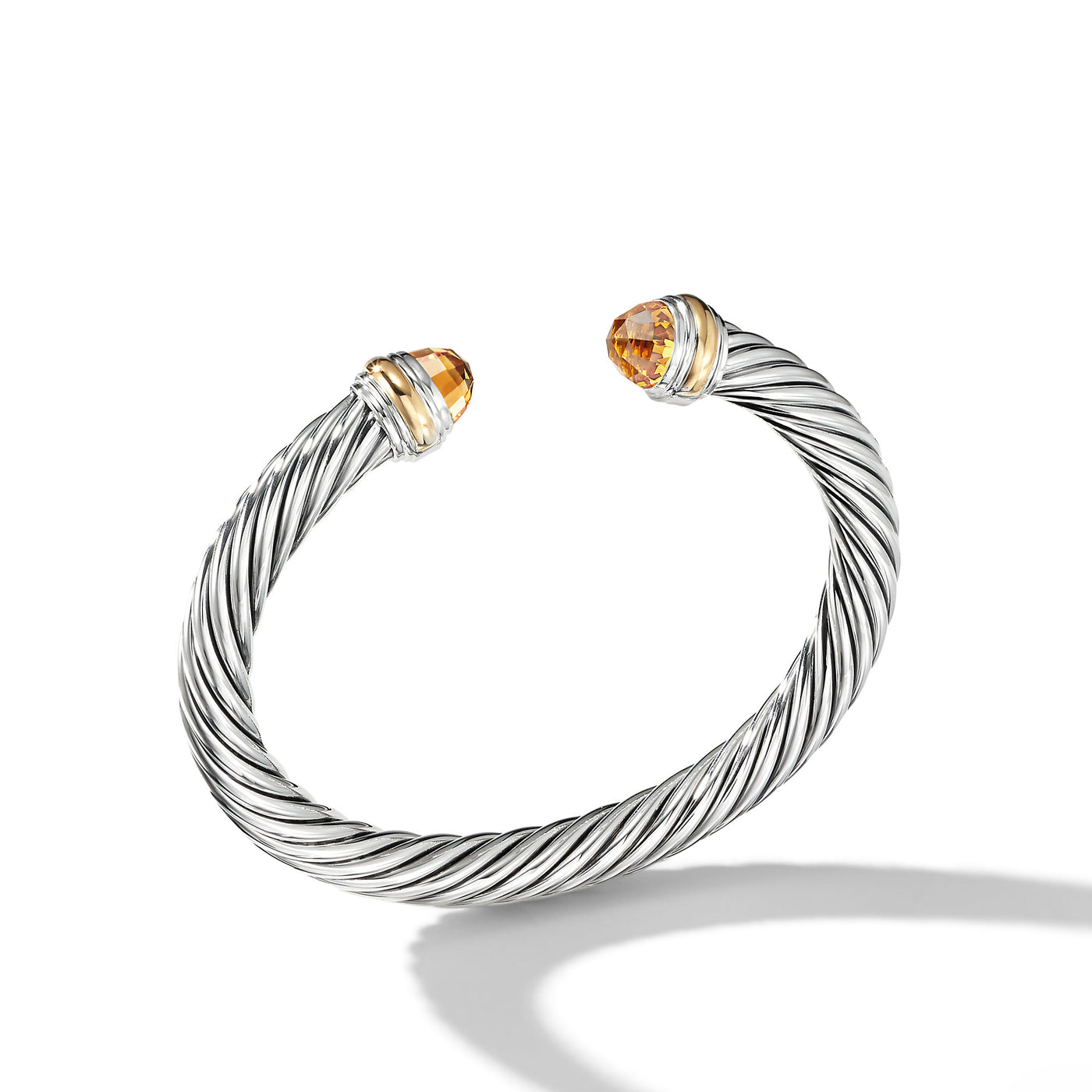 Classic Cable Bracelet in Sterling Silver with 14K Yellow Gold and Citrine\, 7mm