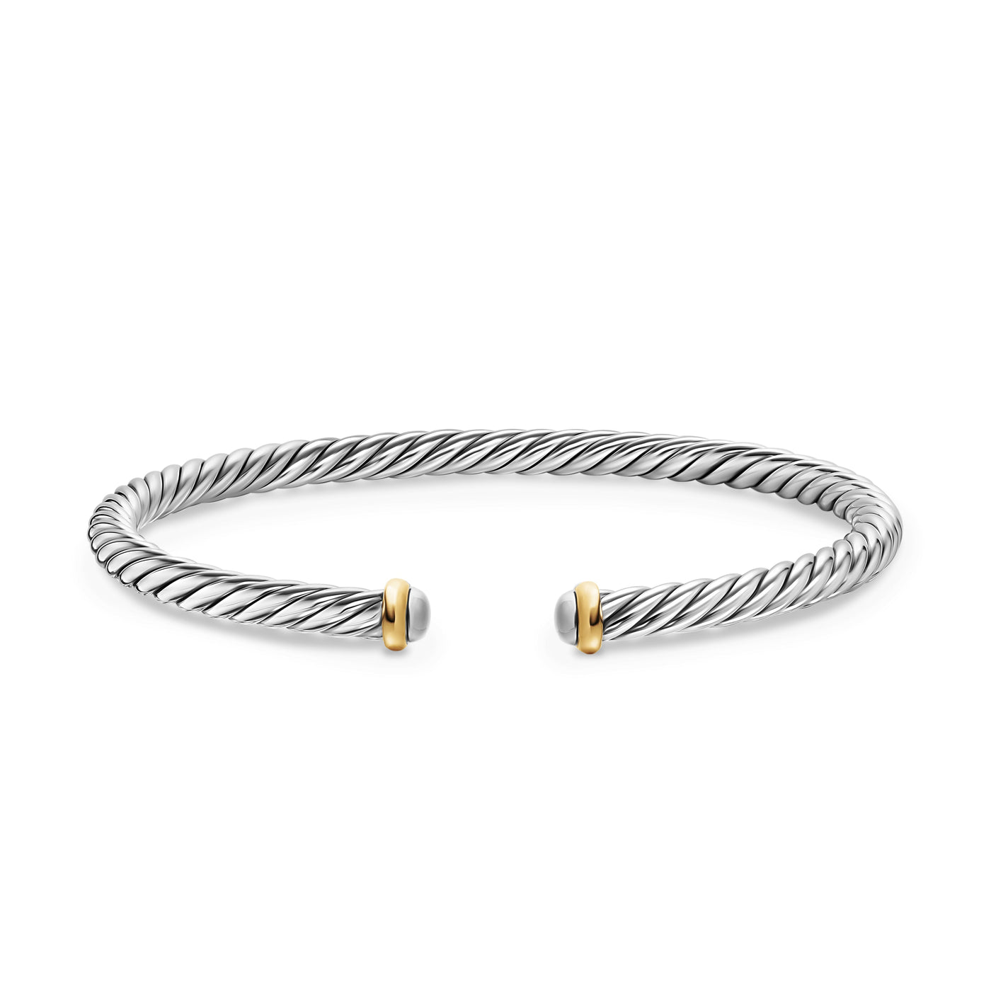 Cable Flex® Bracelet in Sterling Silver with 14K Yellow Gold, 4mm