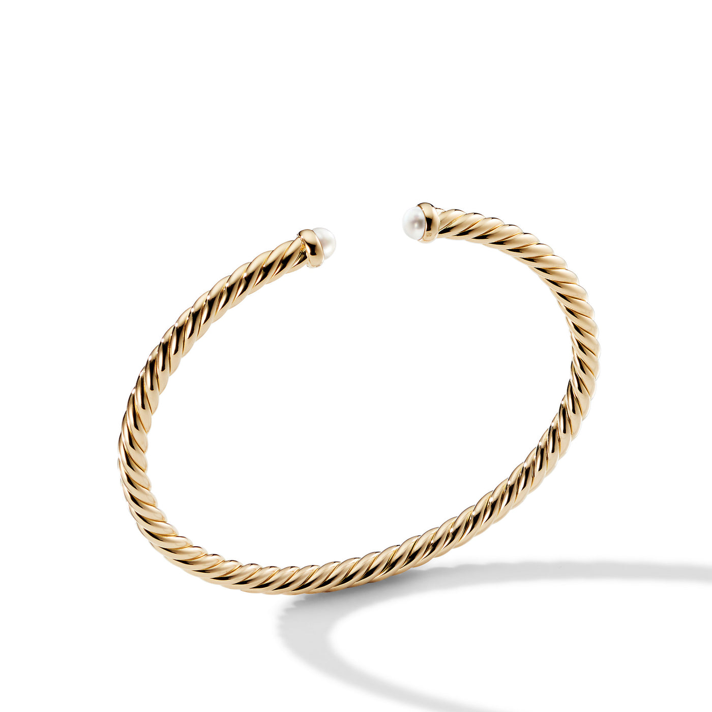 Modern Cablespira® Bracelet in 18K Yellow Gold with Pearls\, 4mm